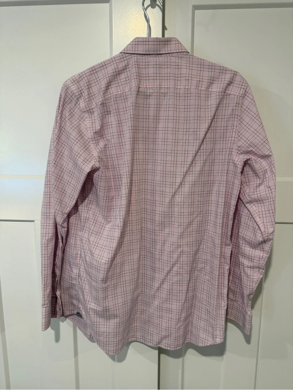Banana Republic Pink Windowpane Long-Sleeve Button-Down Shirt